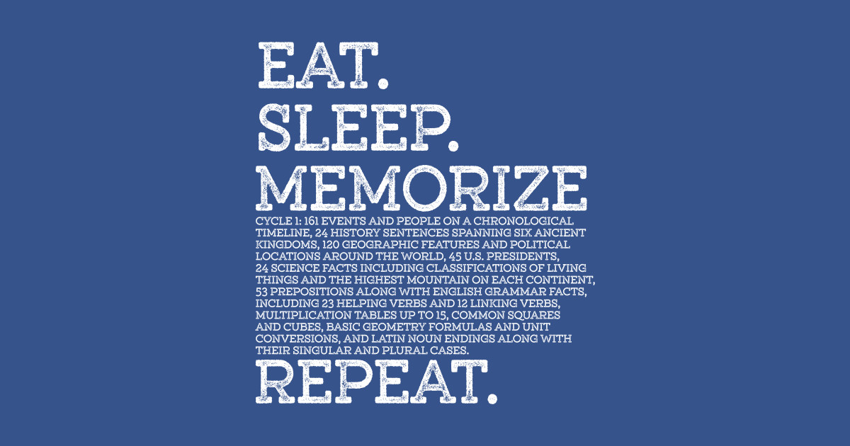 Cycle 1 Eat Sleep Memorize Repeat Memory Master Classical