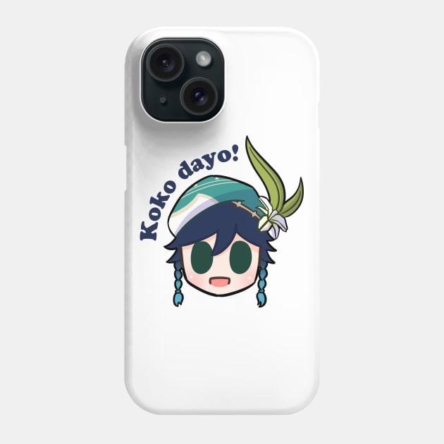 Genshin impact Venti koko dayo Phone Case by Oricca