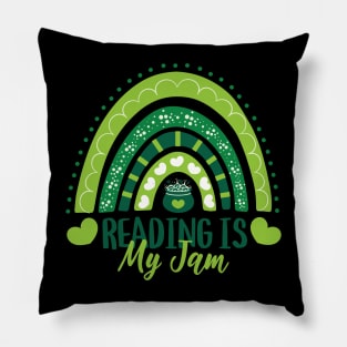 Read teacher rainbow leopard Reading is my jam Pillow