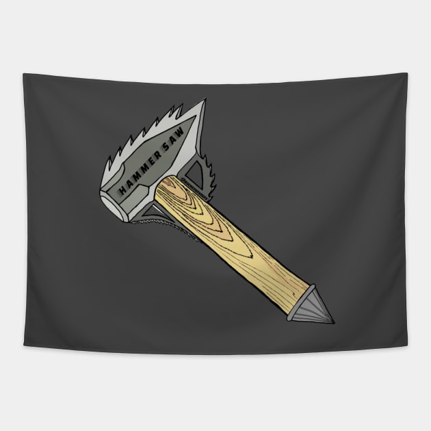 Hammer Saw Tapestry by HacknStack