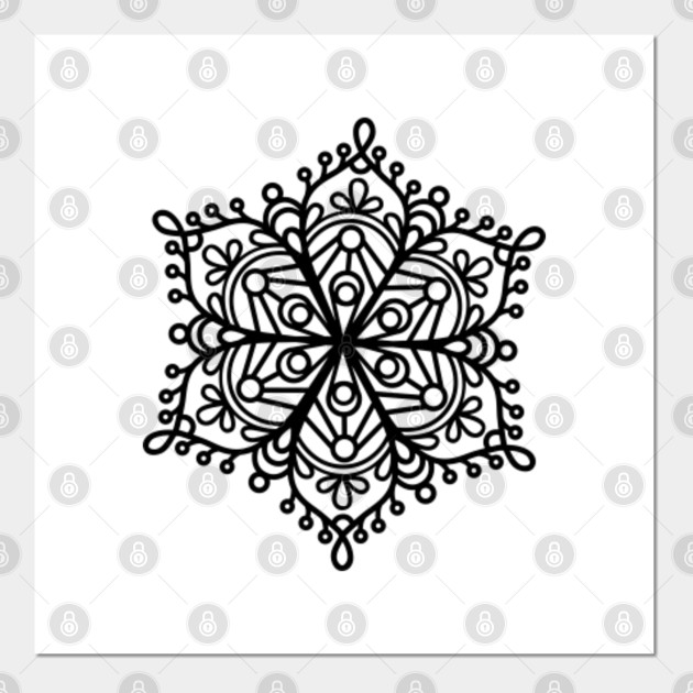 Snowflake Mandala Snowflake Mandala Posters And Art Prints Teepublic