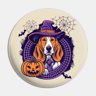 Basset Hound Pumpkin Pin