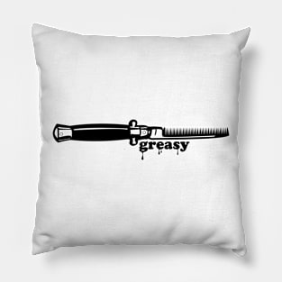 Greasy Greaser Retro Hot Rod Kustom Kulture Aesthetic Pillow