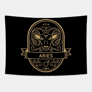 Aries Golden Sigil Tapestry