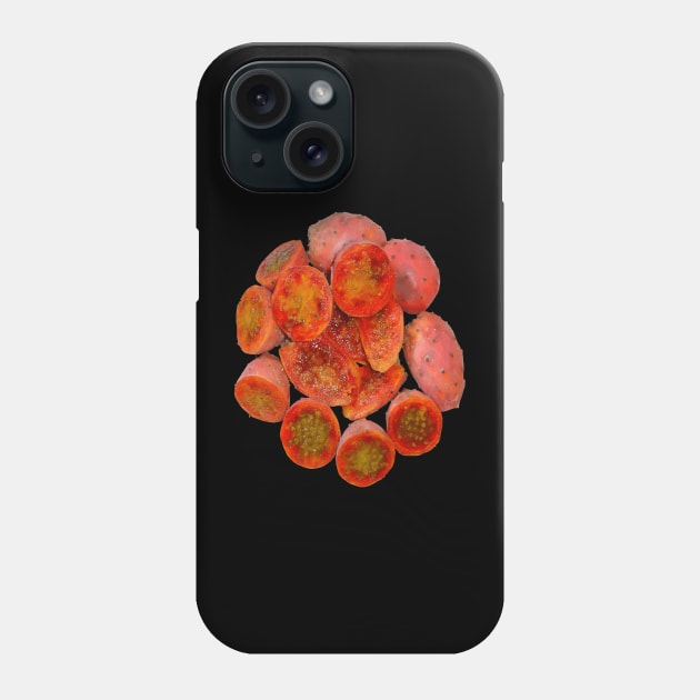 Tropical Red Prickly Pear Fruit Cut Out Vector Art Phone Case by taiche