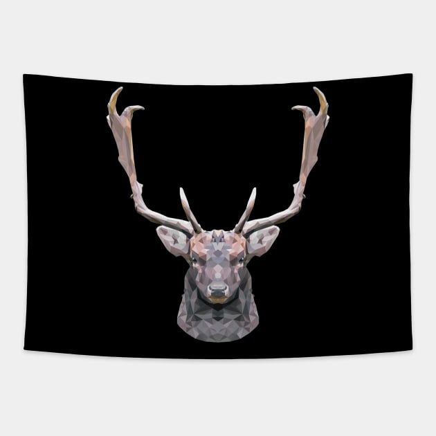 Stag Polygon Hunter Design Geometric Gift Tapestry by MaveriKDALLAS