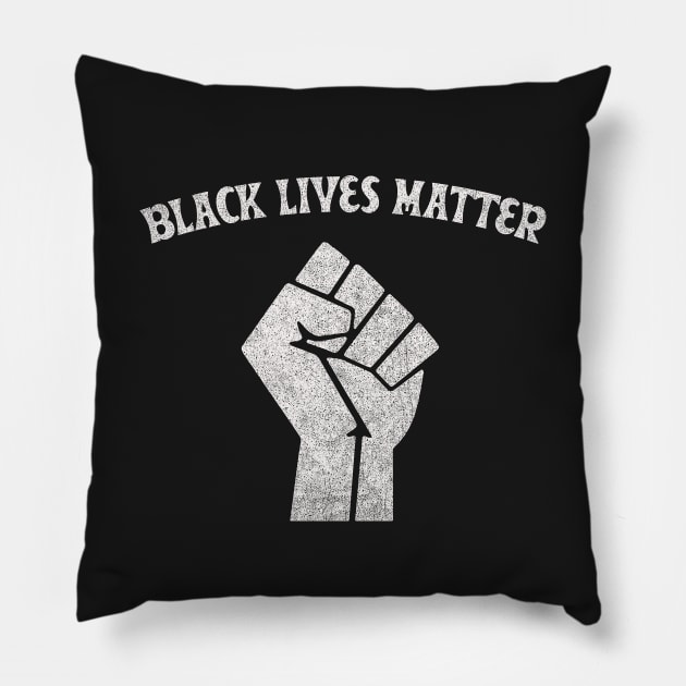 Black Lives Matter - Faded/Vintage Style Black Power Fist #2 Pillow by DankFutura