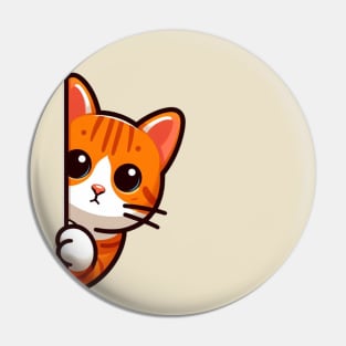 Orange Cat Peeking Pin