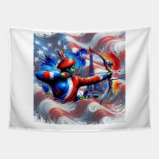 Archery USA Shirt, Paris France, 2024 Shirt, USA Flag Shirt, Bow and Arrow Tee, Archery Gifts, Bow Hunting Shirt, Bow Shirt Tapestry