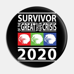 3 Seashells Toilet Paper Survivor 2020 (WHITE RGB) Pin