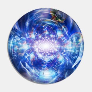 Universes inside glass spheres Pin