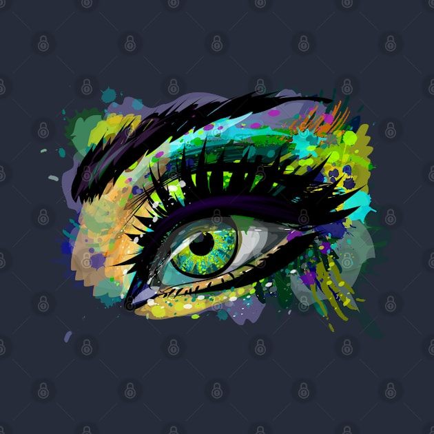 female eye splash watercolor by Mako Design 