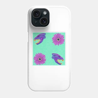 Diaphonized Hyena Skull Floral Mint Phone Case