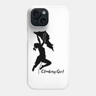 Climbing Girl - black Phone Case