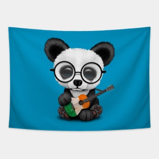 Baby Panda Playing Irish Flag Guitar Tapestry