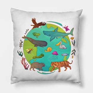 Biodiversity Hand Drawn Pillow