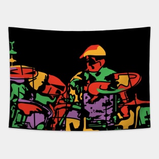 Colorful Drummer Musician Tapestry