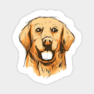 Hand Drawn Golden Retriever Labrador Magnet