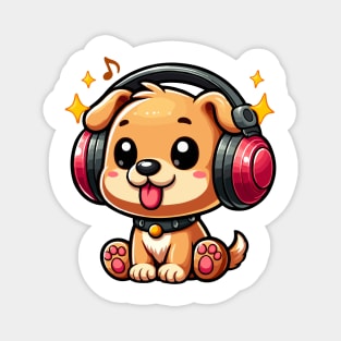 Dog with headphone animation Magnet