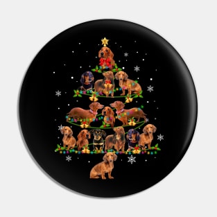 Cute Dachshund Christmas Tree Xmas Gift Pin