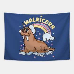 Walrus Unicorn Walricorn Magical Sea Animal Tapestry