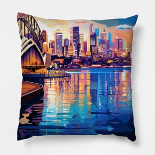 A Pop Art Travel Print os Sydney - Australia Pillow