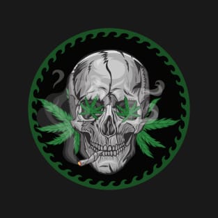 Skull smokes Marijuana T-Shirt