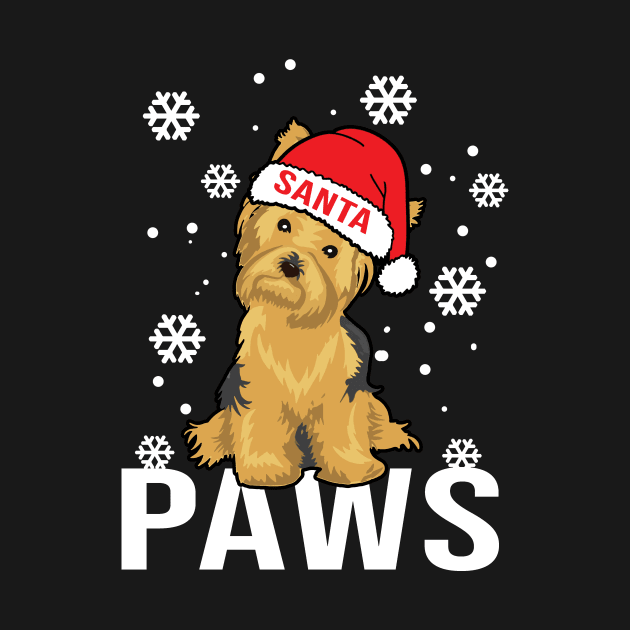 Yorkshire Terrier Santa Paws Xmas Gift For Dog Lover by EduardjoxgJoxgkozlov