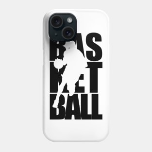 basketball player text masking black Phone Case