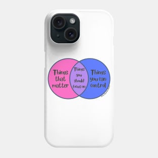 Venn Diagram: Things that matter vs. Things you can control = Things you should focus on Phone Case