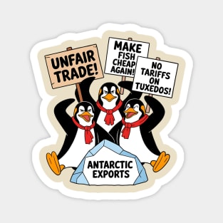 Penguins-Protest-Against-Tariffs-Funny-Penguin-Tariff Magnet