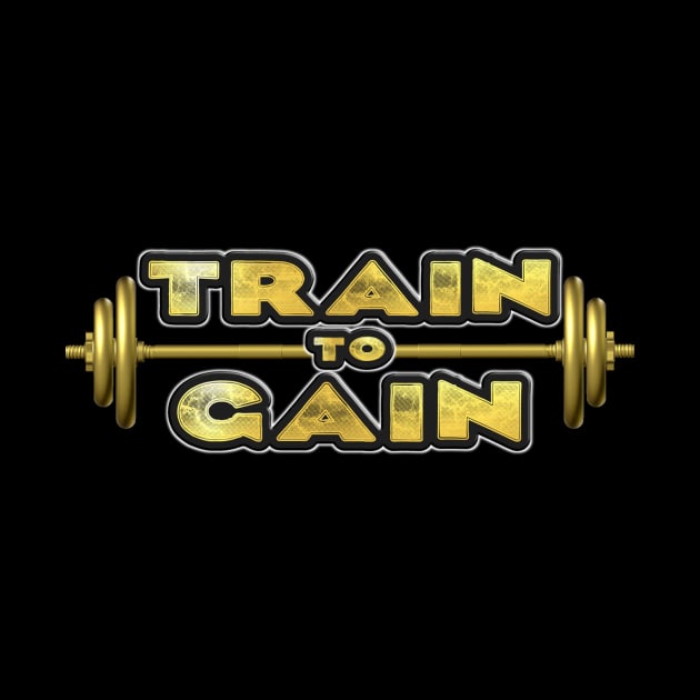 Black and Gold Train to Gain Workout Design by Donperion