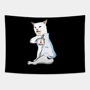 I Love Mom Tattoos Smudge Cat Meme Funny Pet Gift Tapestry