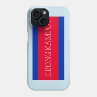 Krong Kampot City in Cambodian Flag Colors Phone Case