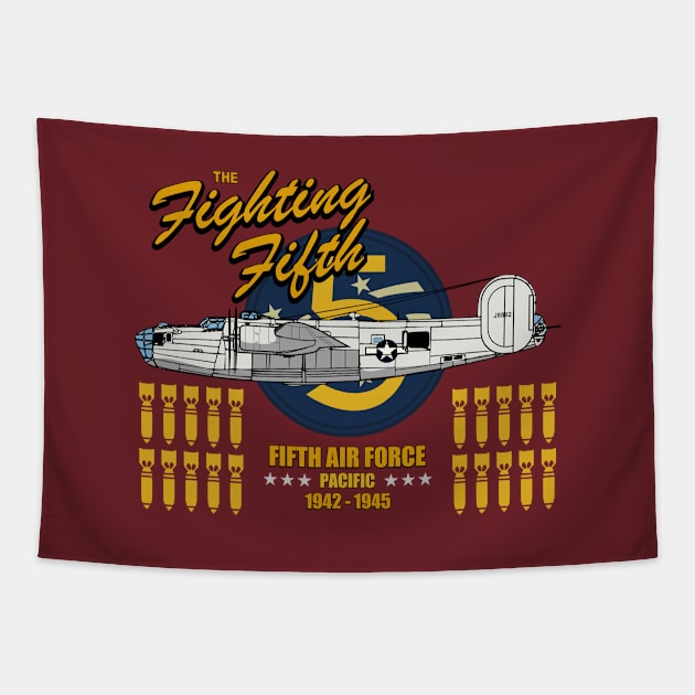 B-24 Liberator - The Fighting Fifth Tapestry by TCP