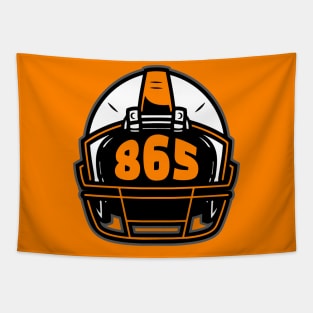 Retro Football Helmet 865 Area Code Knoxville Tennessee Football Tapestry