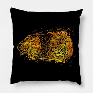 Color drawing of guinea pig Pillow