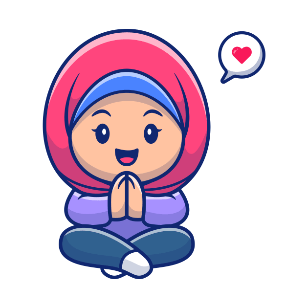 Cute girl moslem sitting and greeting by Catalyst Labs