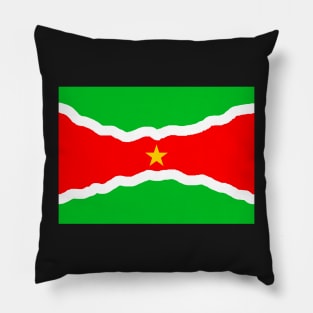 Curving Surinamese Flag Pillow