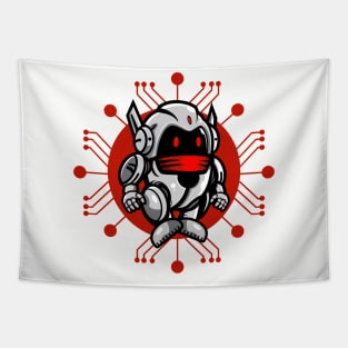 Cyber Ninja Robot Tapestry