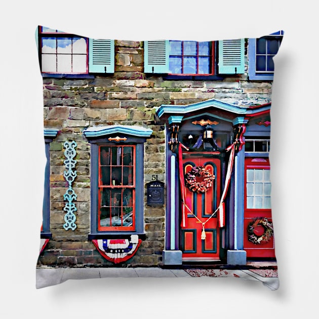 Jim Thorpe PA - Fancy Doors and Windows Pillow by SusanSavad