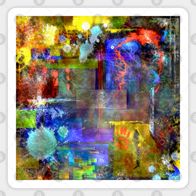 Modern Trendy Abstract Art Abstract Digital Art Sticker