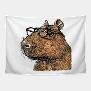 Cute Capybara Specs: The Eyewear Enthusiast Tee Tapestry