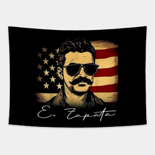 Mexican Revolution Hero US Flag Tapestry