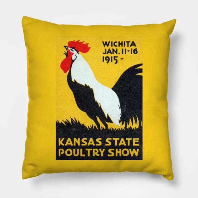 1915 Kansas Poultry Fair Pillow by historicimage