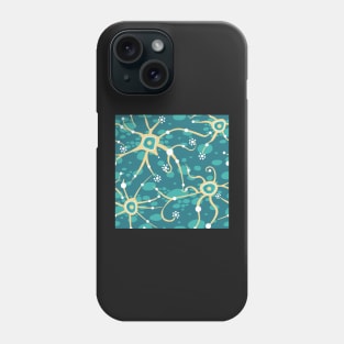 neural network - light yellow and water green pattern Phone Case