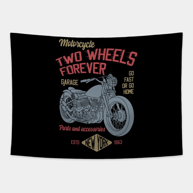 Two Wheels Forever Tapestry by BrillianD