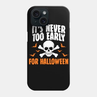 Halloween Saying with Skull and Bats Phone Case