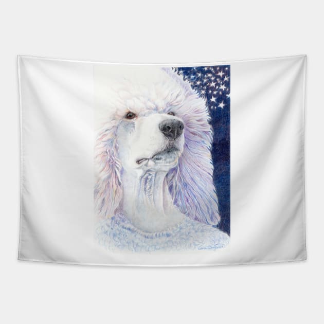 Dreamdog - white standard poodle Tapestry by doggyshop