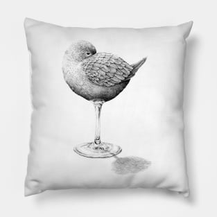 vogel met glazen poot Pillow